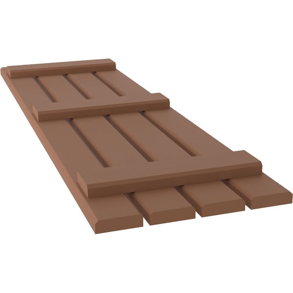 Ekena Millwork Americraft 4-Board (3 Batten) Exterior Real Wood Spaced Board-n-Batten Shutters, ARW401SB415X83BTH, PR - ARW401SB415X83BTH