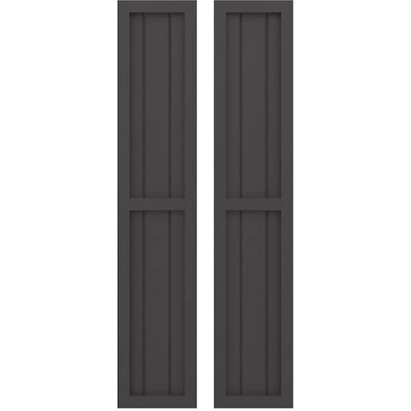 Ekena Millwork Americraft 3-Board Exterior Wood 2 Equal Panel Framed Board-n-Batten Shutters, ARW101BF311X81SMH, PR - ARW101BF311X81SMH