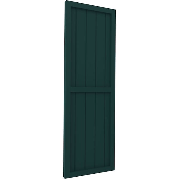 Ekena Millwork Americraft 5-Board Exterior Wood 2 Equal Panel Framed Board-n-Batten Shutters, ARW101BF518X67FGH, PR - ARW101BF518X67FGH
