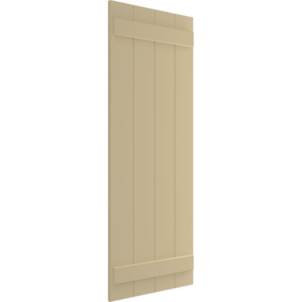 Ekena Millwork True Fit PVC, Four Board Joined Board-n-Batten Shutters, Natural Twine, 21 1/2W x 74H, PR - TFP101BBF21X074NT