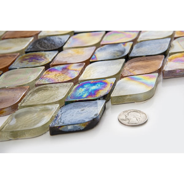 Andova Tiles ANDOVA TILES Plume 2.25" x 1.25" Glass Novelty Mosaic Wall Tile - ANDPLU513
