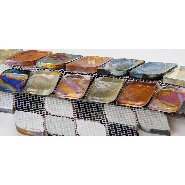 Andova Tiles ANDOVA TILES Plume 2.25" x 1.25" Glass Novelty Mosaic Wall Tile - ANDPLU513
