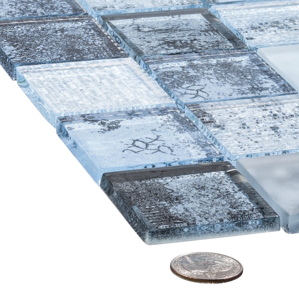 Andova Tiles SAMPLE-Elwood 2 in. x 2 in. Glass Grid Mosaic Wall Tile - SAM-ANDELW874