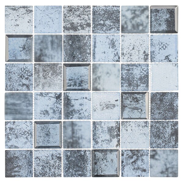 Andova Tiles SAMPLE-Elwood 2 in. x 2 in. Glass Grid Mosaic Wall Tile - SAM-ANDELW874