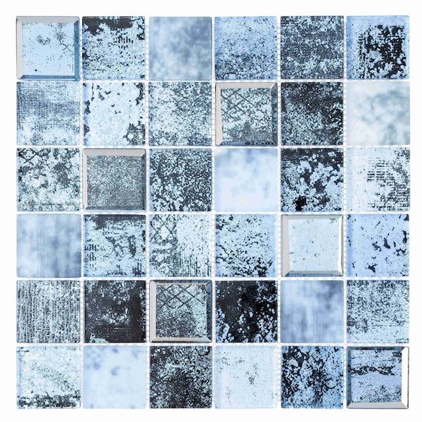 Andova Tiles SAMPLE-Elwood 2 in. x 2 in. Glass Grid Mosaic Wall Tile - SAM-ANDELW874