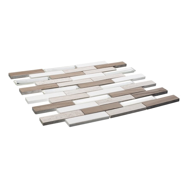 Andova Tiles ANDOVA TILES Mergo 1" x 3" Beveled Marble Brick Joint Mosaic Tile - ANDMER483