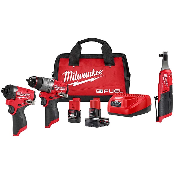 Milwaukee Tool M12 FUEL 2PC Combo Kit+M12 Ratchet - 3497-22, 2567-20