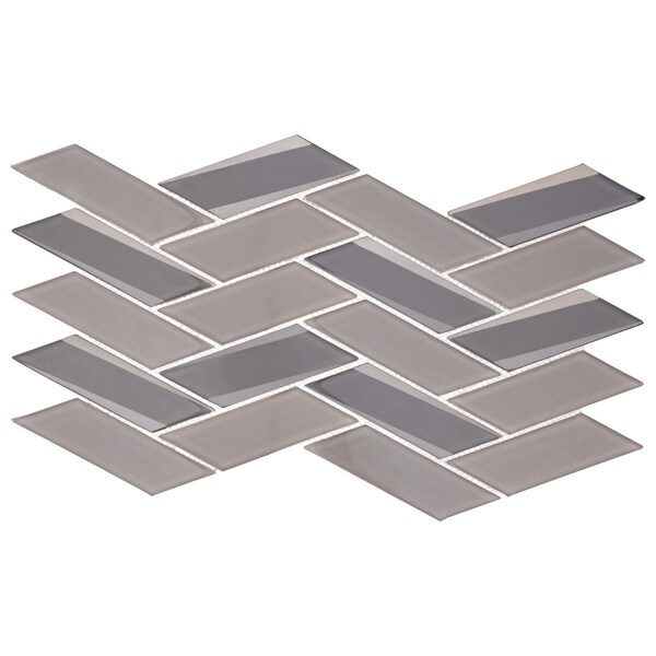 Andova Tiles SAMPLE Flight 2 x 425 Glass Herringbone  Chevron Mosaic Wall Tile - SAM-ANDFLI386