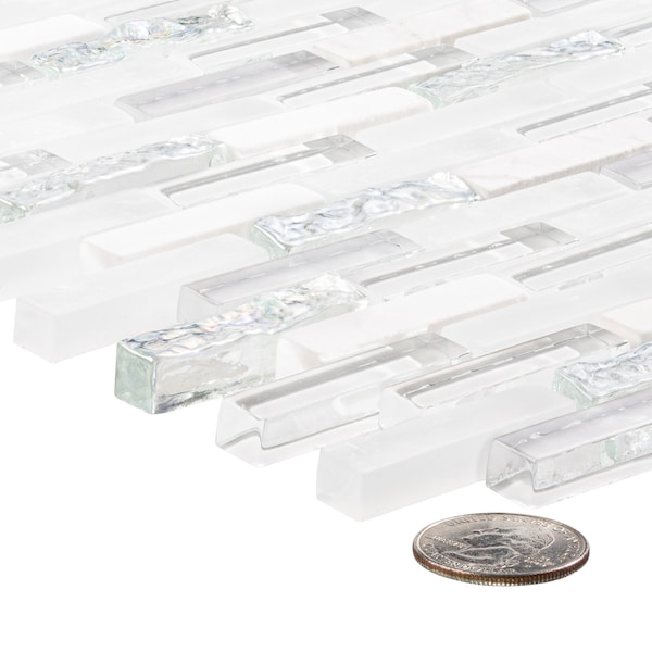Andova Tiles SAMPLE Loic 0375 x 1625 Glass Brick Joint Mosaic Tile - SAM-ANDLOI447