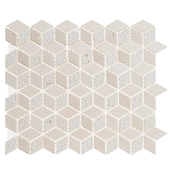 Andova Tiles ANDOVA TILES Cubit 1" x 2" Marble Grid Mosaic Wall & Floor Tile - ANDCUB327