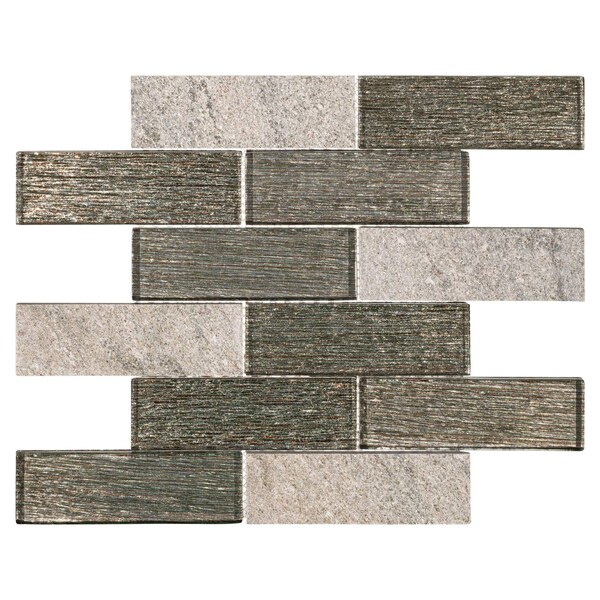 Andova Tiles SAMPLE Bovard 2 x 6 Glass Brick Joint Mosaic Tile - SAM-ANDBOV198