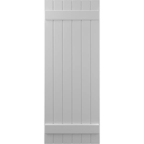 Ekena Millwork Americraft 6-Board (2 Batten) Exterior Real Wood Joined Board-n-Batten Shutters, ARW101BB621X47PRH - ARW101BB621X47PRH