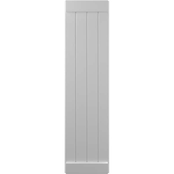 Ekena Millwork Americraft 4-Board Exterior Wood Joined Board-n-Batten Shutters w/ End Batten, ARW103BB414X48PRH - ARW103BB414X48PRH