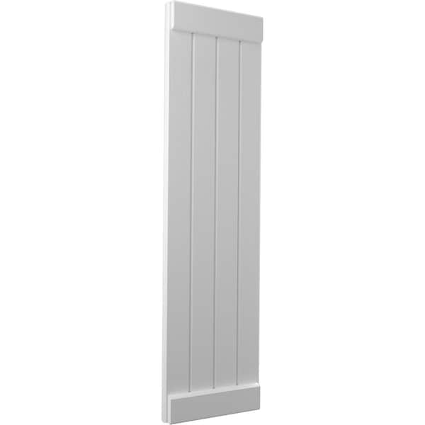 Ekena Millwork Americraft 4-Board Exterior Wood Joined Board-n-Batten Shutters w/ End Batten, ARW103BB414X32PRH - ARW103BB414X32PRH