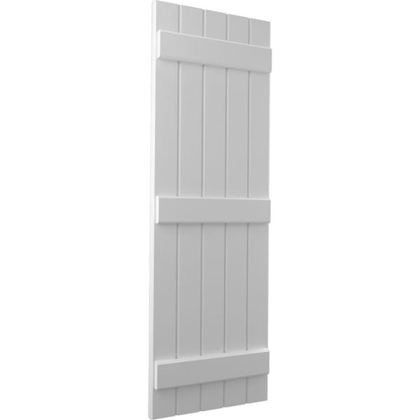 Ekena Millwork Americraft 5-Board (3 Batten) Exterior Real Wood Joined Board-n-Batten Shutters, ARW401BB518X84PRH - ARW401BB518X84PRH
