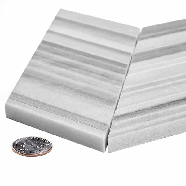 Apollo Tile Sample of Equator Chevron 12"x12.2" Marble Mosaic Tile - APLMRM99CV05EC87 SAMPLE