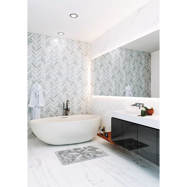 Apollo Tile Sample of Equator Chevron 12"x12.2" Marble Mosaic Tile - APLMRM99CV05EC87 SAMPLE