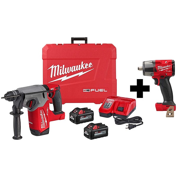 Milwaukee Tool M18 1" SDS+ Rotary Hmer, M18 1/2" MTIW - 2912-22, 2962-20