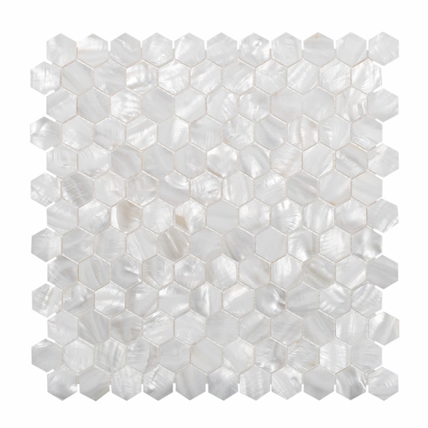 Apollo Tile Sample of Pearl Hexagon Mosaic 11.6"x11.6" Shell Tile - APLSMA99007EC49 SAMPLE