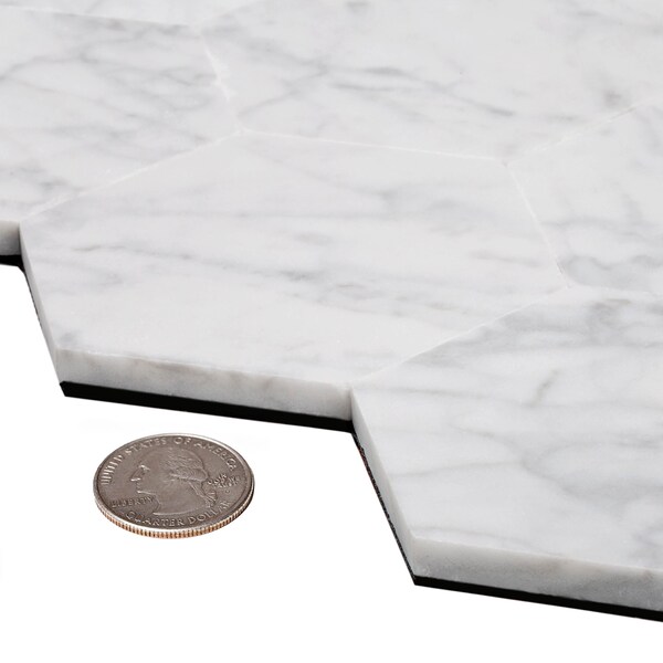 Apollo Tile Sample of 2" Calacatta Gold Hexagon 11.8"x11.8" Marble Mosaic Tile - APLTSC99G22HEC53 SAMPLE