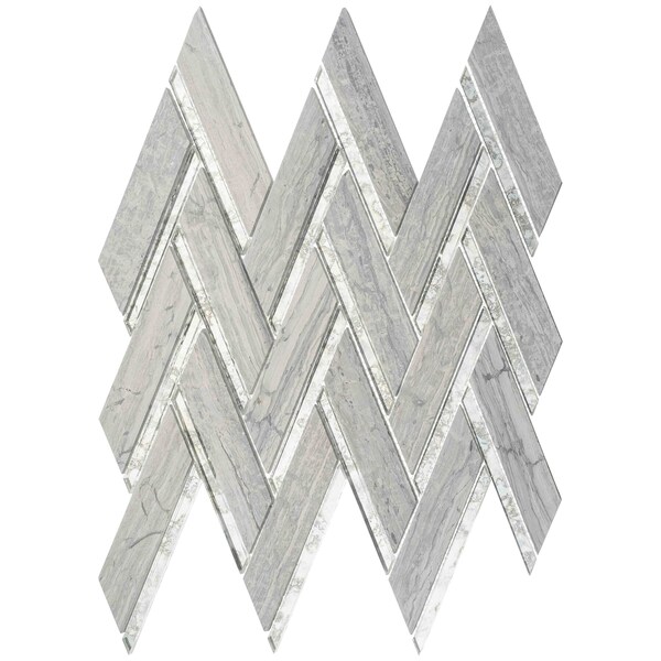 Andova Tiles ANDOVA TILES Skylar 14" x 15" Marble Herringbone Mosaic Tile - ANDSKY192
