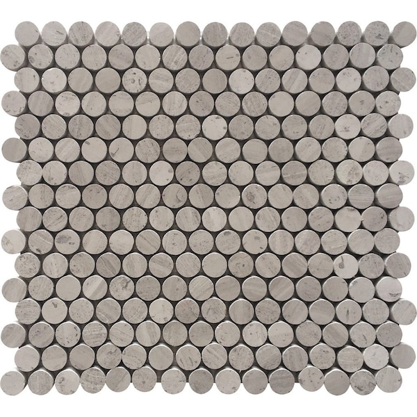 Apollo Tile Beige 11.3 in x 12.3 in Wooden Grey Polished Floor and Wall Mosaic Tile 4.83 sqft/case, 5PK - APLSV88P10PA