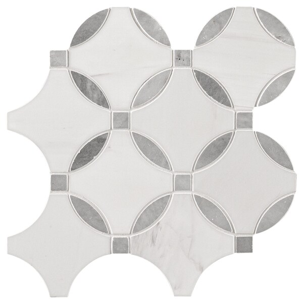 Msi Bianco Dolomite Lola 10.25 x 10.25 Polished Marble Mosaic Floor And Wall Tile, 10PK - ZOR-MD-0576