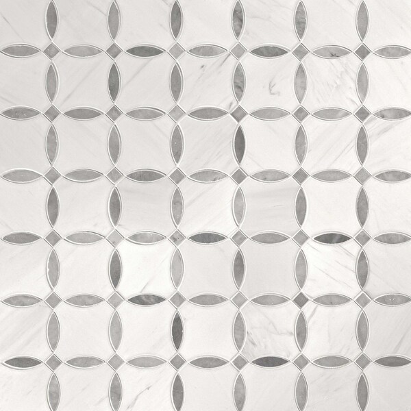 Msi Bianco Dolomite Lola 10.25 x 10.25 Polished Marble Mosaic Floor And Wall Tile, 10PK - ZOR-MD-0576
