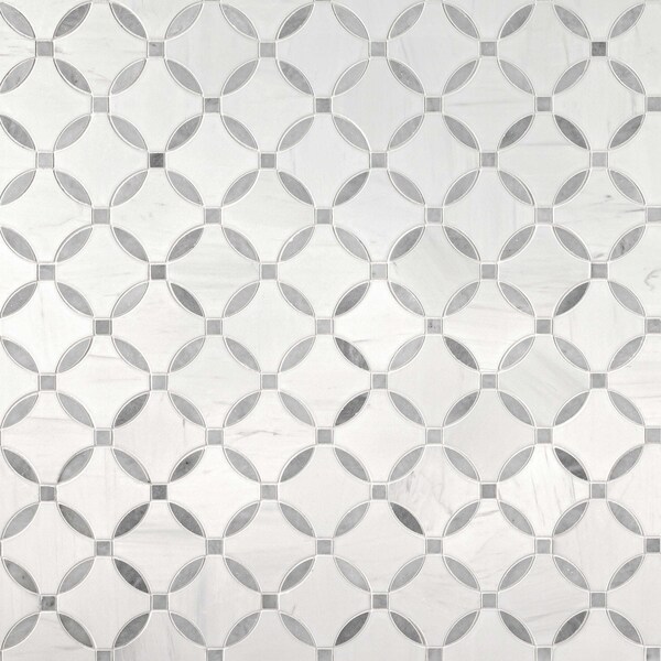 Msi Bianco Dolomite Lola 10.25 x 10.25 Polished Marble Mosaic Floor And Wall Tile, 10PK - ZOR-MD-0576