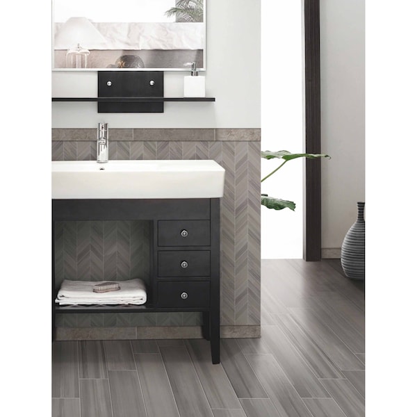 Msi Ansello Gray Bullnose 3 In. X 18 In. Glazed Porcelain Wall Tile, 30PK - ZOR-PT-TR-0180