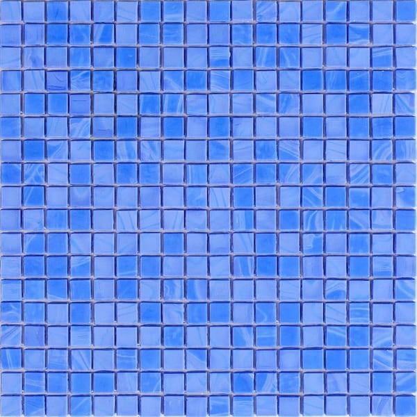 Apollo Tile Skosh 11.6 in. x 11.6 in. Glossy Neon Blue Glass Mosaic Wall and Floor Tile 18.69 sqft/case, 20PK - APLNB88BL562A
