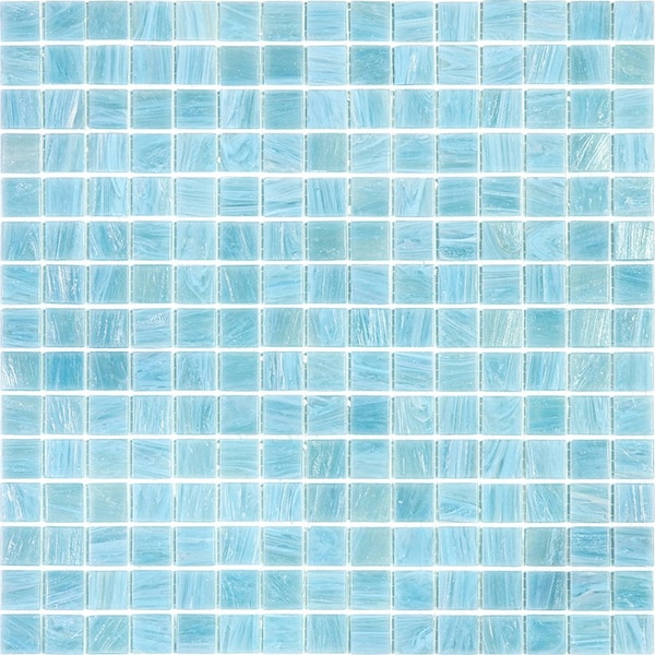 Apollo Tile Celestial 12 in. x 12 in. Glossy Pool Blue Glass Mosaic Wall and Floor Tile 20 sq. ft./case, 20PK - APLST88GR709A