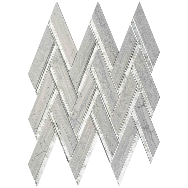 Andova Tiles SAMPLE Skylar 14 x 15 Marble Herringbone Mosaic Tile - SAM-ANDSKY192