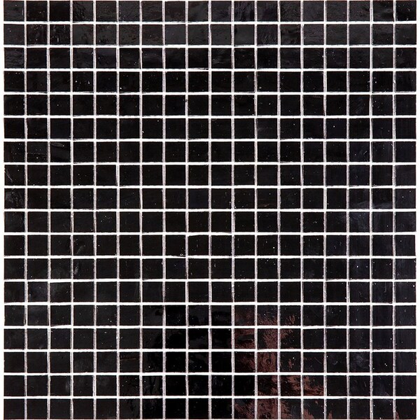 Apollo Tile Skosh 11.6 in. x 11.6 in. Glossy Black Glass Mosaic Wall and Floor Tile 18.69 sq. ft./case, 20PK - APLNB88BK907A