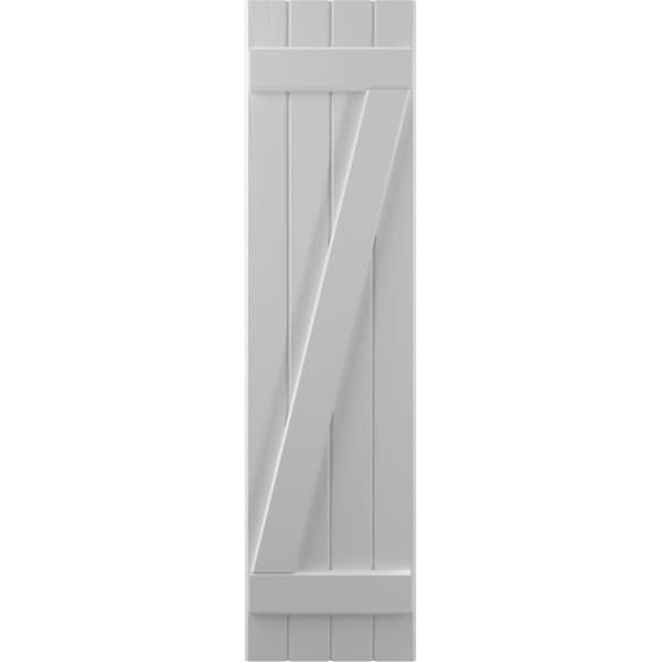 Ekena Millwork Americraft 4-Board (2 Batten) Wood Joined Board-n-Batten Shutters w/ Z-Bar, ARW102BB414X84PRH - ARW102BB414X84PRH