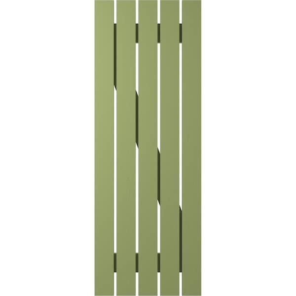 Ekena Millwork Americraft 5-Board (2 Batten) Wood Spaced Board-n-Batten Shutters w/ Z-Bar, ARW102SB519X45MGH, PR - ARW102SB519X45MGH
