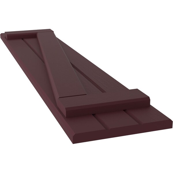 Ekena Millwork Americraft 3-Board (2 Batten) Wood Joined Board-n-Batten Shutters w/ Z-Bar, ARW102BB311X39WRH, PR - ARW102BB311X39WRH