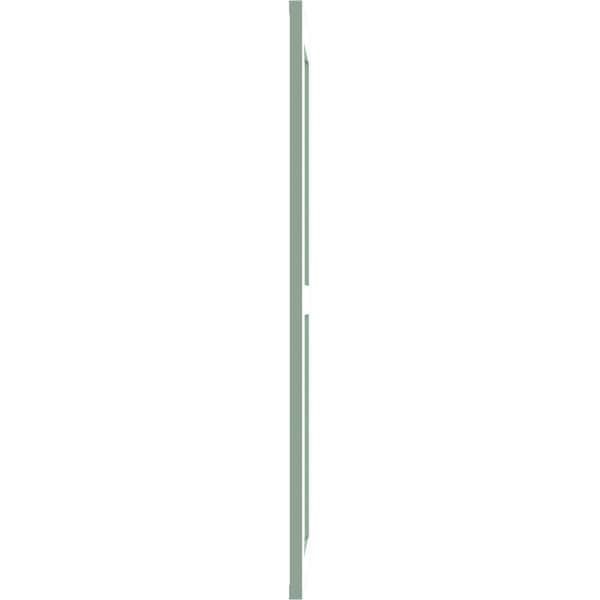 Ekena Millwork True Fit PVC Two Equal Flat Panel Shutters, Seaglass, 15W x 44H, PR - TFP101FPF15X044SG