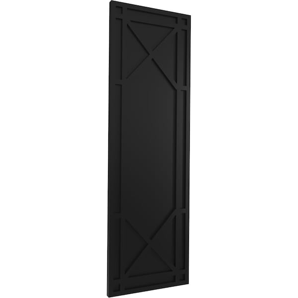 Ekena Millwork True Fit PVC Bungalow Fixed Mount Shutters, Black, 12W x 29H, PR - TFP001BG12X029BL