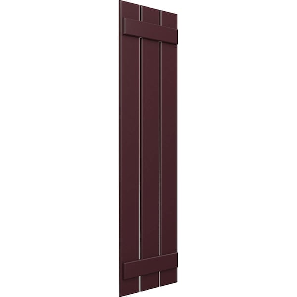 Ekena Millwork True Fit PVC, Three Board Spaced Board-n-Batten Shutters, Wine Red , 17 1/8W x 64H, PR - TFP101SBF17X064WR