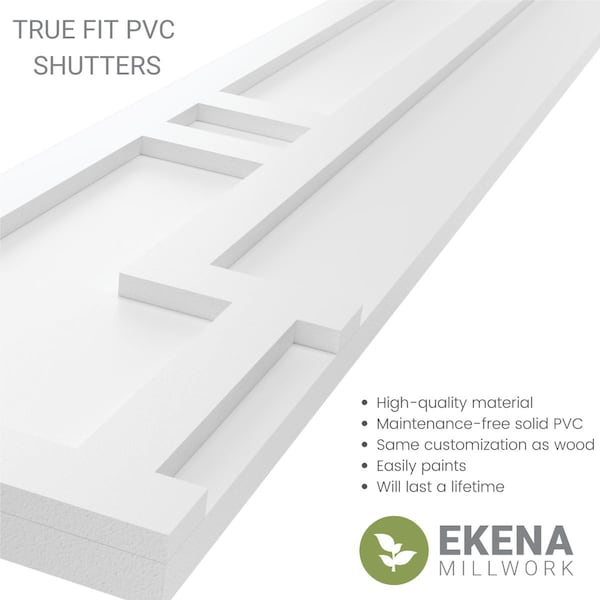 Ekena Millwork True Fit PVC Hastings Fixed Mount Shutters, Ocean Swell, 18W x 61H, PR - TFP001HS18X061CH