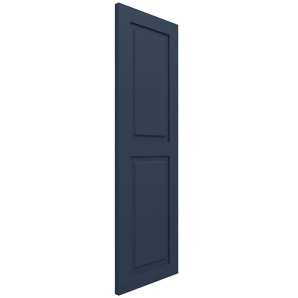 Ekena Millwork True Fit PVC Two Equal Raised Panel Shutters, Starless Night Blue, 12W x 49H, PR - TFP101RPF12X049OB