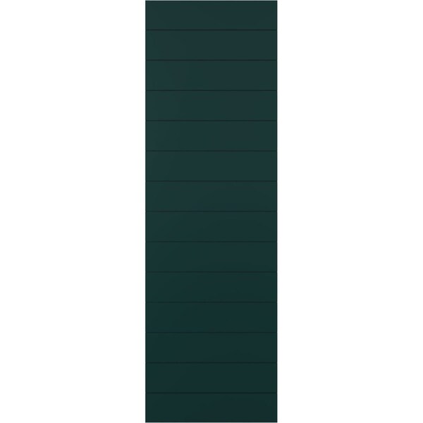 Ekena Millwork True Fit PVC Horizontal Slat Modern Style Fixed Mount Shutters, Thermal Green, 15W x 29H, PR - TFP001HZ15X029FG