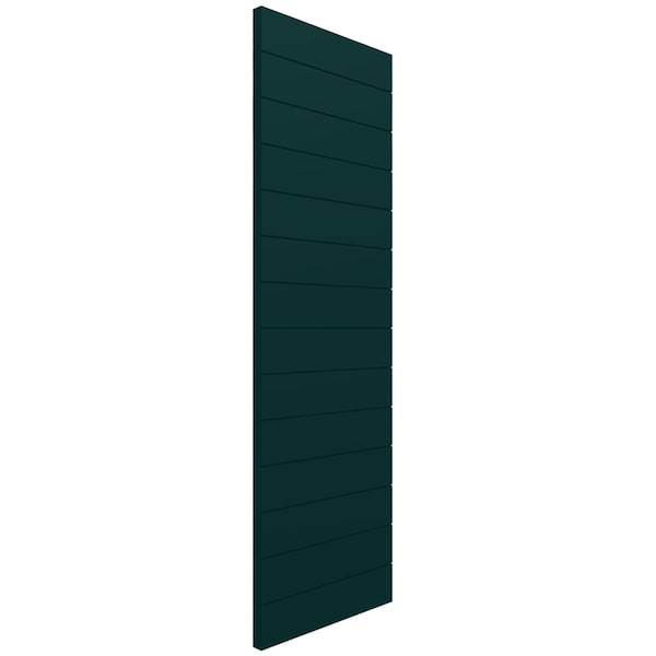 Ekena Millwork True Fit PVC Horizontal Slat Modern Style Fixed Mount Shutters, Thermal Green, 15W x 29H, PR - TFP001HZ15X029FG