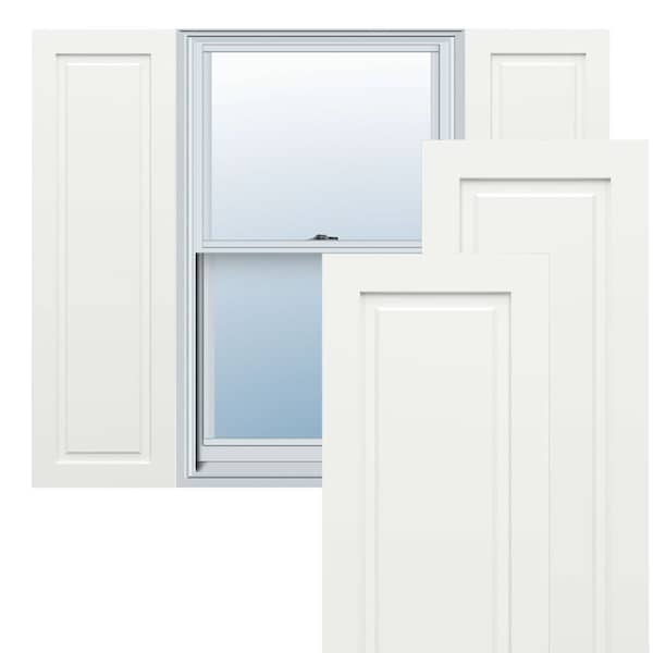 Ekena Millwork True Fit PVC, Single Raised Panel Shutters, Unfinished, 20W x 61H, PR - TFP001RP20X061UN