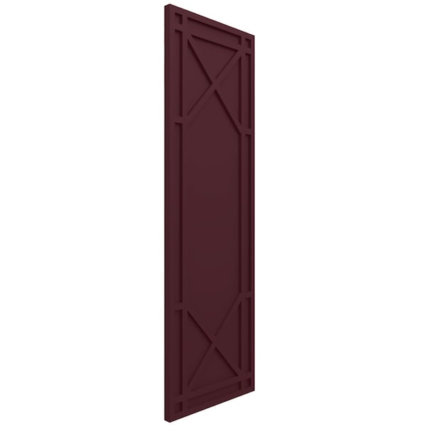 Ekena Millwork True Fit PVC Bungalow Fixed Mount Shutters, Wine Red, 15W x 41H, PR - TFP001BG15X041WR