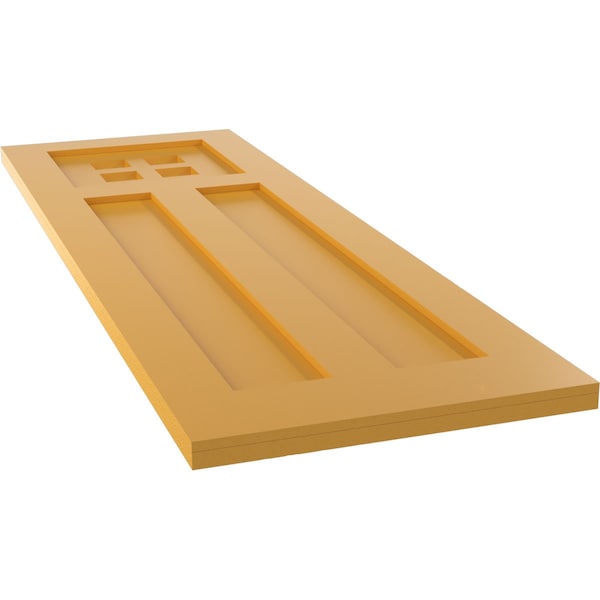 Ekena Millwork True Fit PVC San Antonio Mission Style Fixed Mount Shutters, Turmeric, 18W x 72H, PR - TFP001ST18X072TU