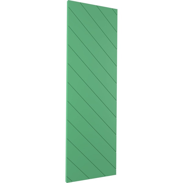 Ekena Millwork 12W x 69H True Fit PVC Diagonal Slat Modern Style Fixed Mount Shutters, Lily Pads, PR - TFP001DG12X069LP