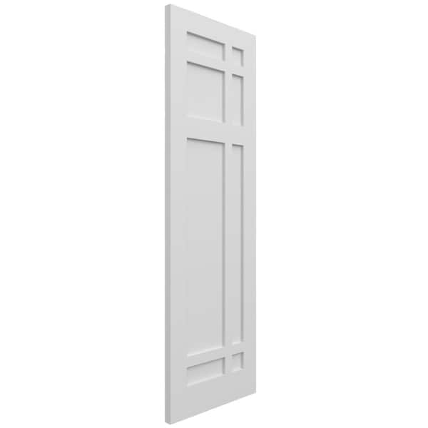 Ekena Millwork True Fit PVC San Juan Capistrano Mission Style Fixed Mount Shutters, White, 18W x 43H, PR - TFP001SJ18X043WH