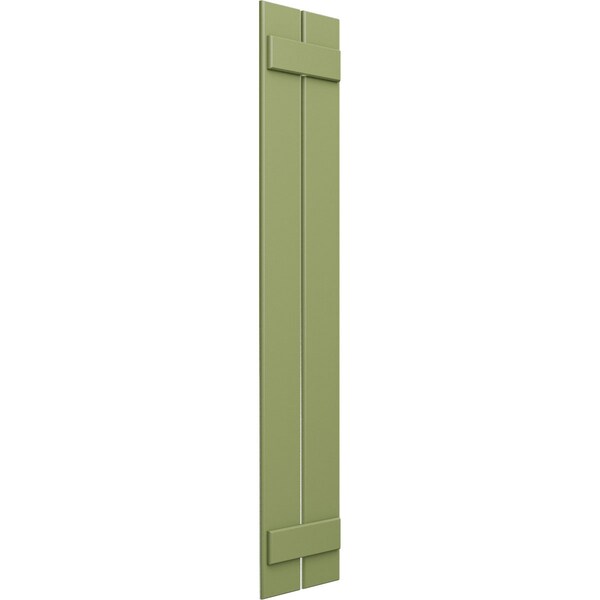 Ekena Millwork True Fit PVC Two Board Spaced Board-n-Batten Shutters, Moss Green, 11 1/4W x 45H, PR - TFP101SBF11X045MG